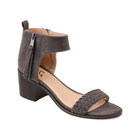 JOURNEE COLLECTION Shoes - JOURNEE COLLECTION Womens Gray Toe Strap Tasseled Hunter Round Toe Sandals 9 M